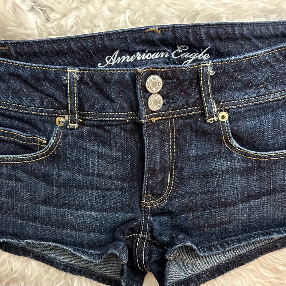 American Eagle Stretch Denim Shorts - Navy 6